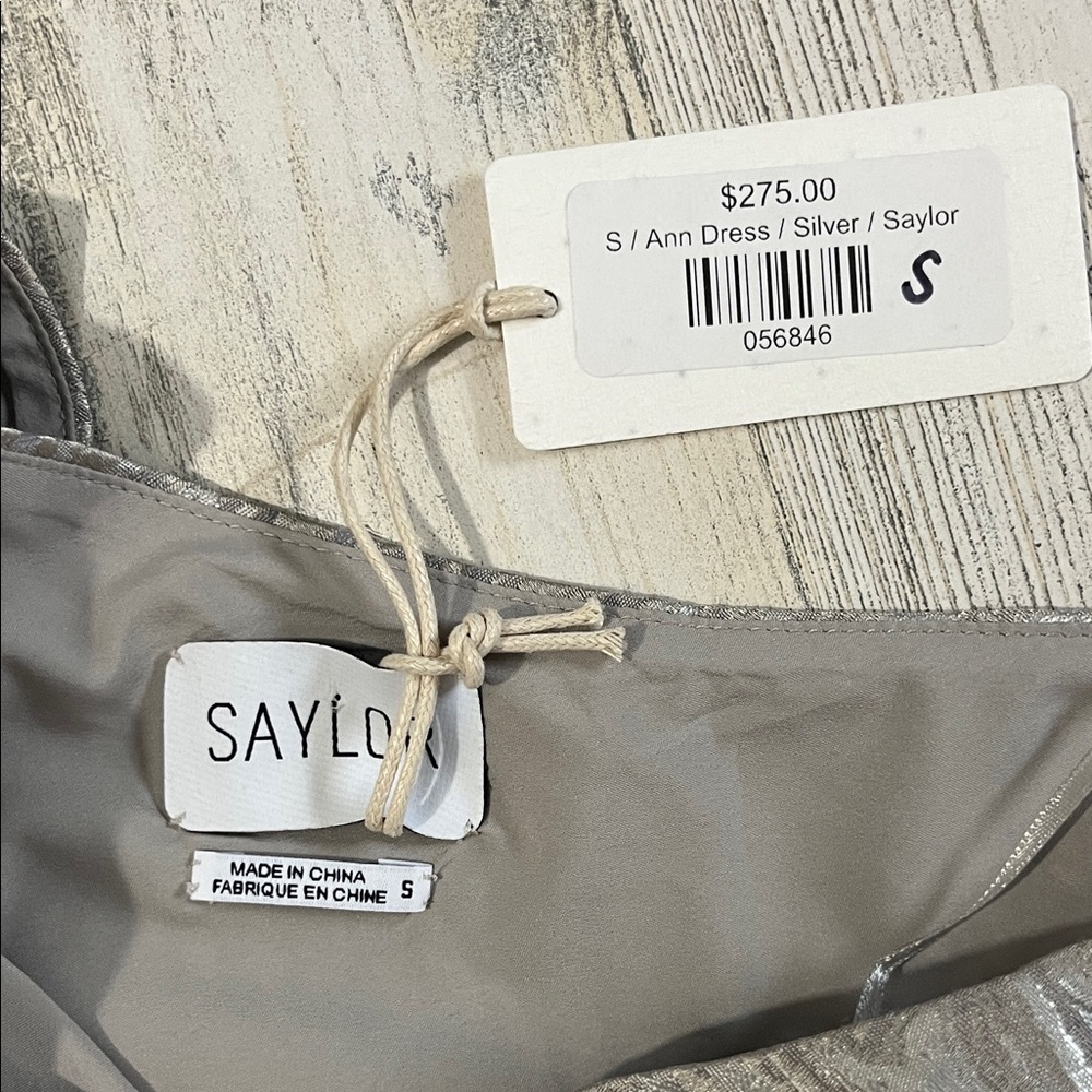 SAYLOR Ann One-Shoulder Silver Dress Size Small. NWT - Picture 9 of 12